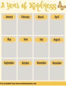 A Year of Kindess Planning Calendar